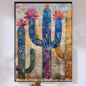 Louis Vuitton Cactus Wall Art 24x36 Vuitton Trendy Art by the Artist Denardai